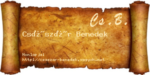 Császár Benedek névjegykártya
