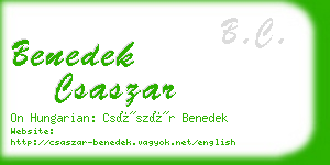 benedek csaszar business card